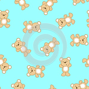 Cute teddy bear in a seamless pattern