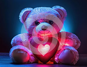 A cute teddy bear with a