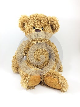 Cute Teddy Bear sit on White Background