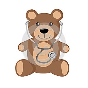 Cute Teddy Bear with Stethoscope