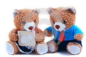 Cute teddy bears with card