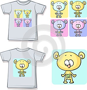 Cute teddy bears on shirt