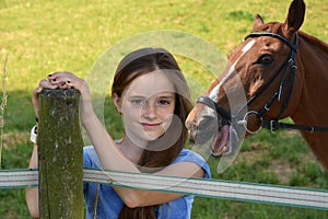 Teenage girl and her horse