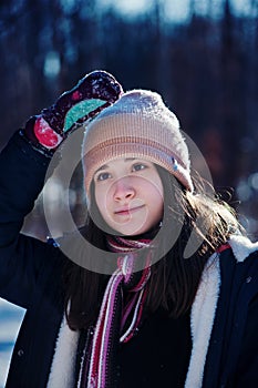 Cute teenager on winter vacation