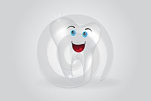 Cute teeth smiling 3D logo vector photo