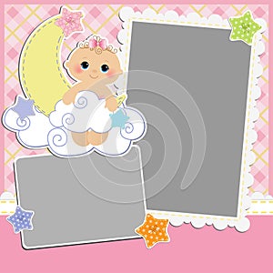 Cute template for baby's card