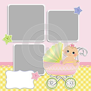 Cute template for baby's card