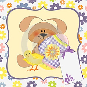 Cute template for Easter greetings card