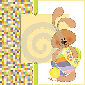 Cute template for Easter greetings card