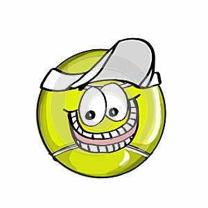 Cute tennis ball and hat