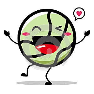 Cute tennis ball mascot vector design