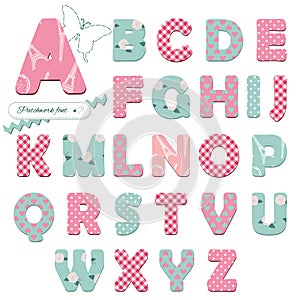 Cute textile font.