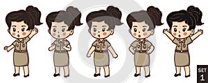 cute thai Thailand female teacher cartoon