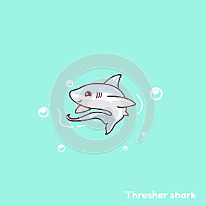 Cute thresher shark illustration