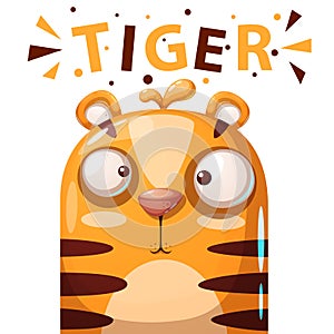 Cute tiger character - cartoon illustration