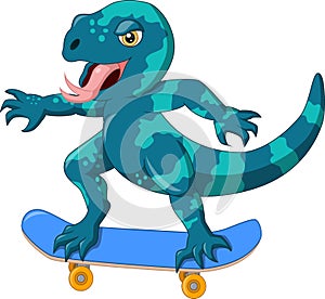 Cute tiger salamander riding skateboarding