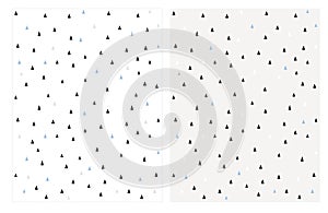 Cute Tiny Abstract Triangle Vector Patterns. Bright Delicate Design.