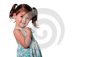 Cute toddler girl with pigtails