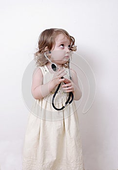 Cute toddler with a stethoscope