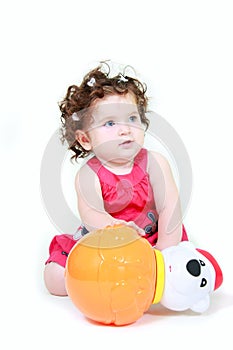 Cute toddler with toy