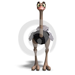 Cute toon ostrich gives so much fun