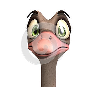 Cute toon ostrich gives so much fun