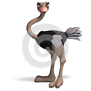 Cute toon ostrich gives so much fun