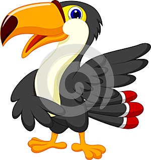 Cute toucan cartoon presenting