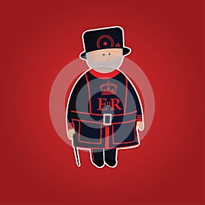 Cute Tower of London beefeater character photo