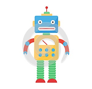 Cute toy robot vector character