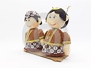 Cute Traditional Statue Model for Marry Couple Symbol and Invitation in White  Background 03