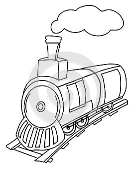 Cute train illustration drawing white background