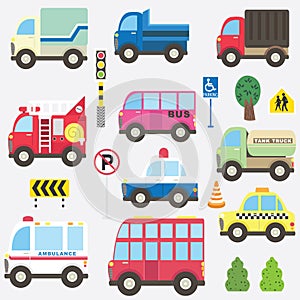 Cute Transportation Collection Set