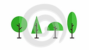 cute tree icon set