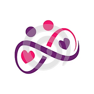 cute trendy eternal love symbol logo vector. Sign of endlesss love design with infinity icon illustration