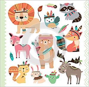 Cute tribal animals photo