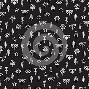 Cute tribal seamless pattern with hand drawn design elements. Trendy background in scandinavian style. Creative nursery texture fo