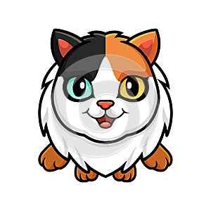 Cute turkish van cat cartoon flying