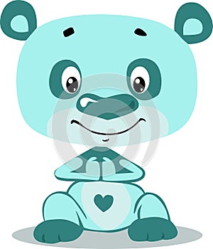 Cute Turquoise Blu Teddy  Bear Cartoon Character - Vector illustration photo