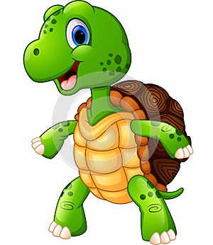 Cute turtle cartoon posing