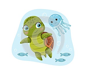 Cute turtle concept