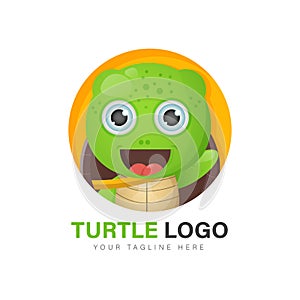 Cute turtle logo design