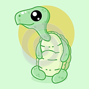 Cute turtle mascot character vector
