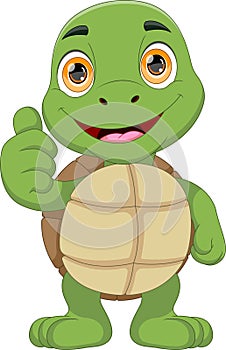 cute turtle thumbs up cartoon