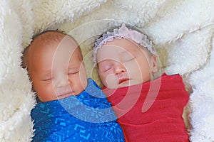 Cute twins sleeping