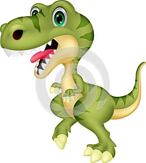 Cute tyrannosaurus cartoon waving hand