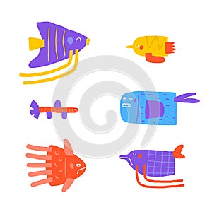 Cute underwater marine reef postcard