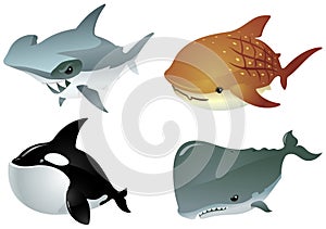 Cute Underwater Predators Set