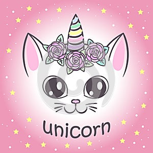 Cute unicorn cat