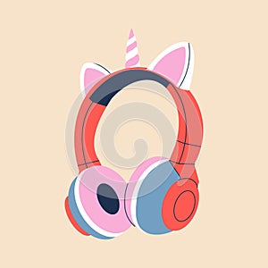 Cute unicorn ear headphones for girls